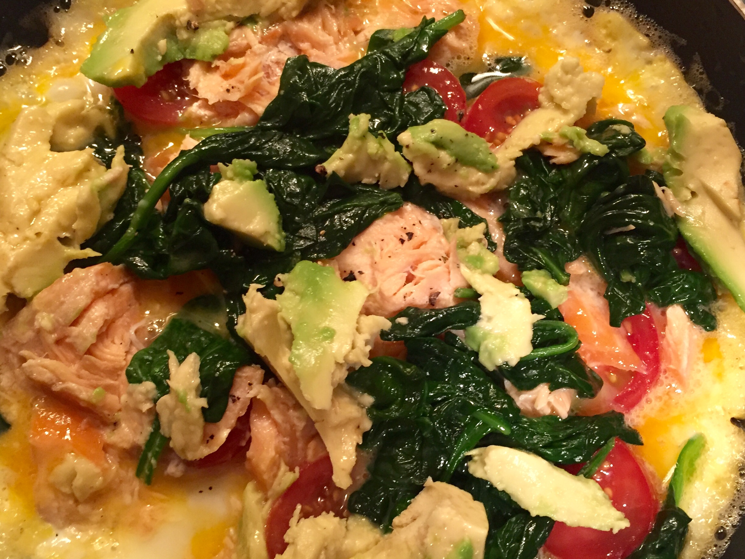 SALMON & SPINACH OMELETTE