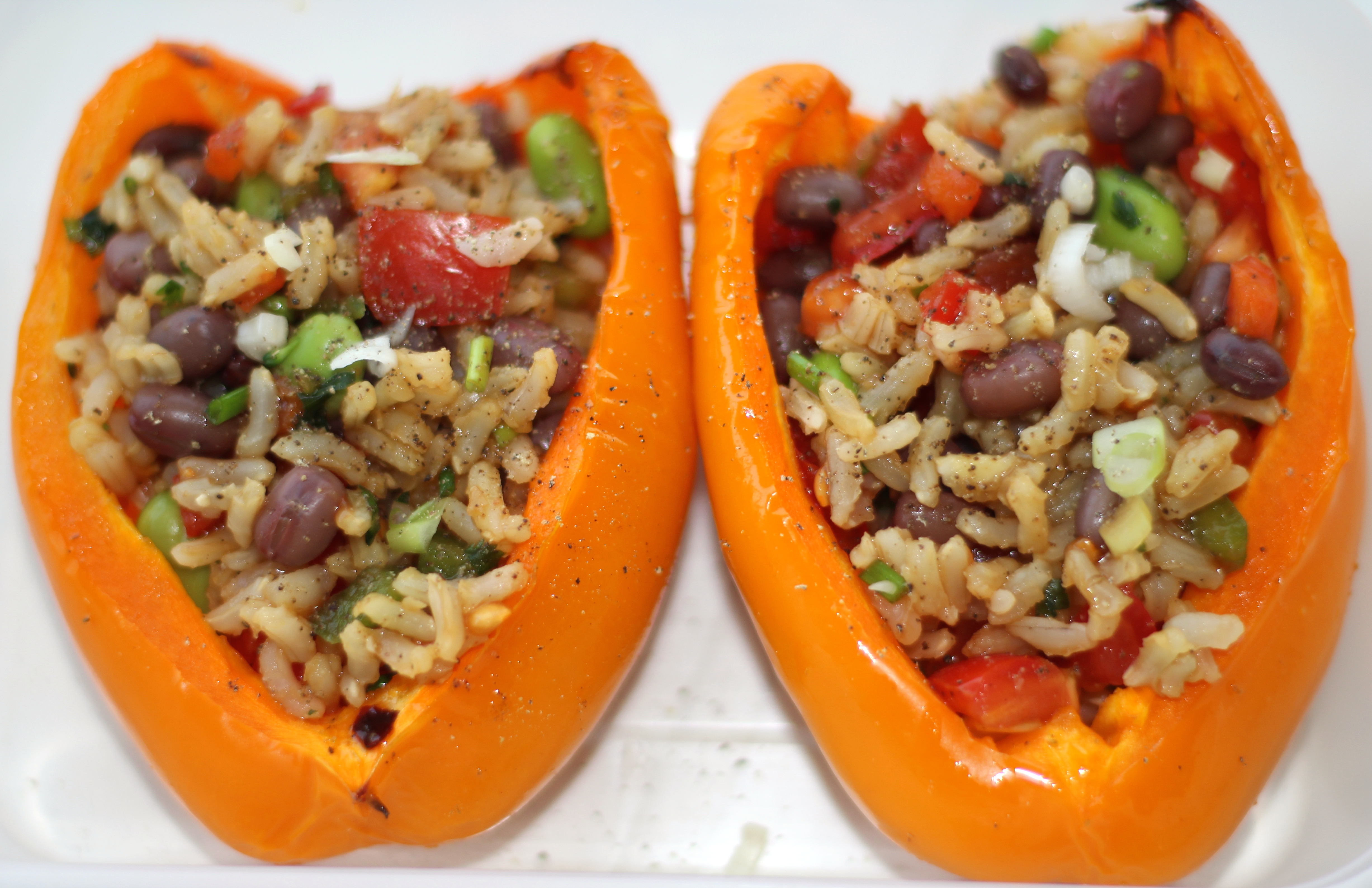 ROASTED PEPPERS STUFFED WITH RICE SALAD